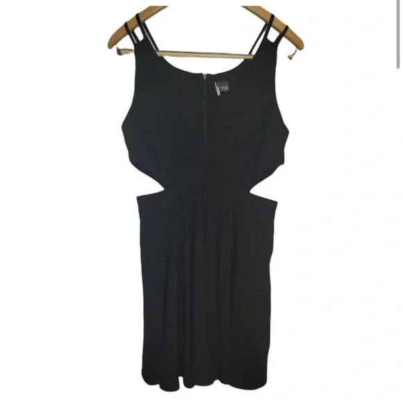 Urban Outfitters Sparkle and Fade Black cut out skater dress sz 6 - Picture 3 of 11